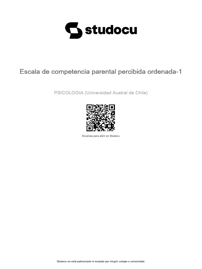 Escala de Competencia Parental Percibida Ordenada 1 | PDF | Conceptos ...