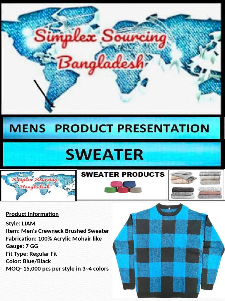 Presentation of Simplex Sourcing Mens Sweater Products | PDF | Knitting ...