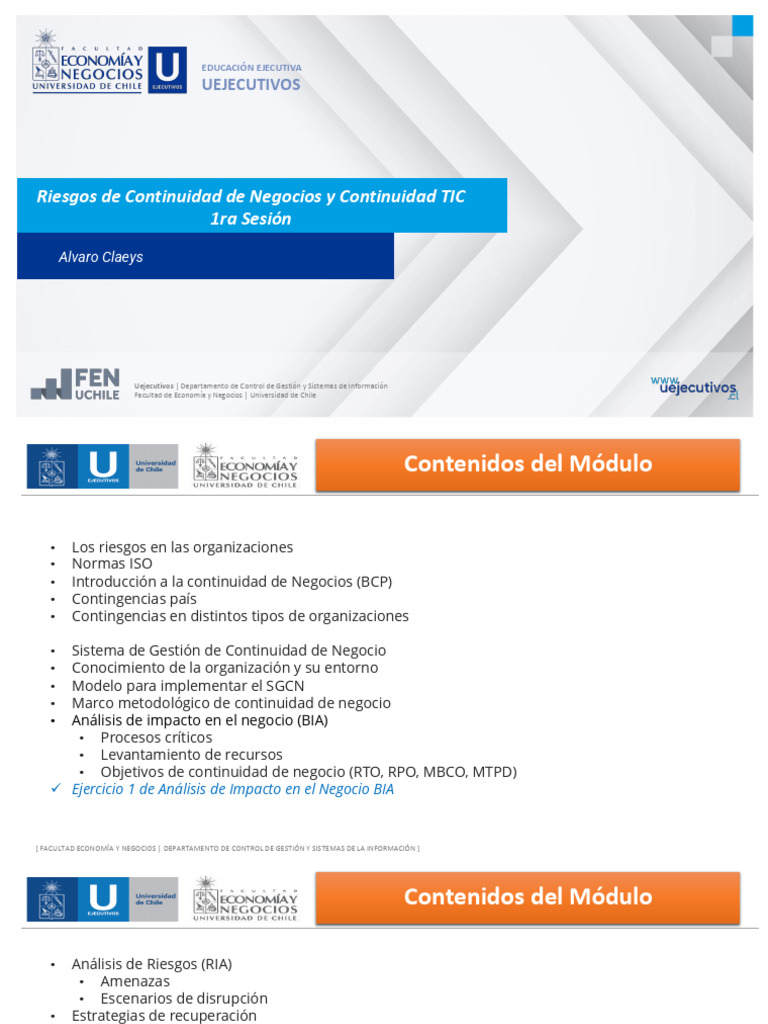 CLASE 1 Presentacio769n Continuidad de Negocio Marzo 25 | PDF ...