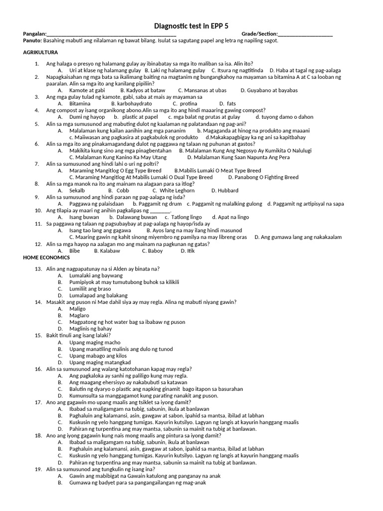 Diagnostic Epp 5 | PDF