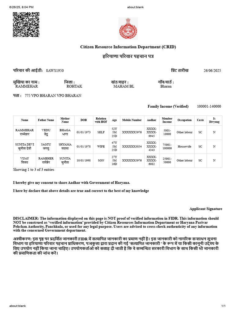 Citizen Resource Information Department (CRID) | PDF