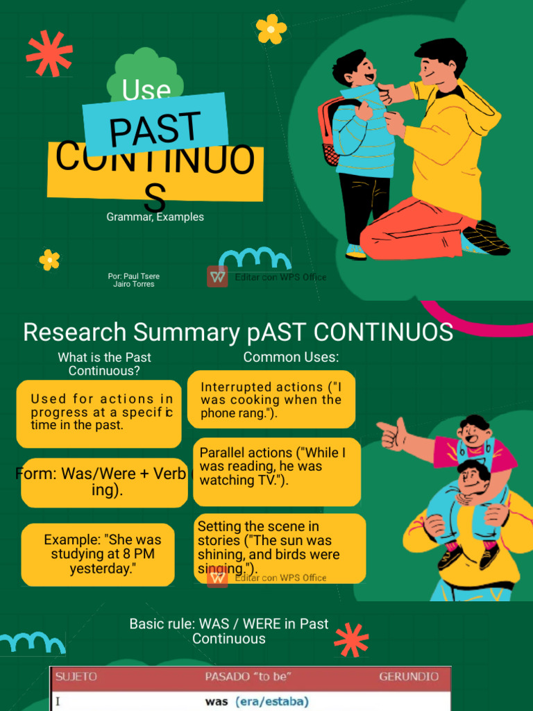 Past Continuous Grammar Guide | PDF | Language Mechanics | Grammar