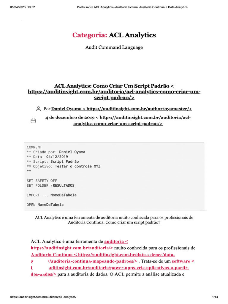 Acl Script Padrao | PDF