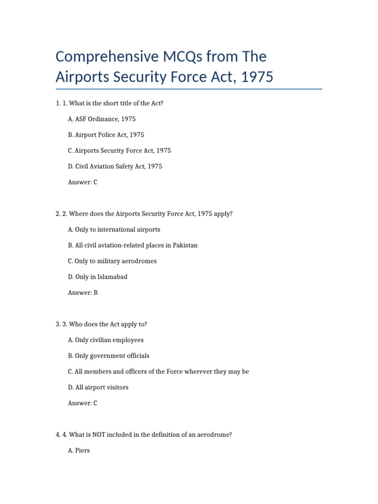Asf Mcqs Complete Pdf