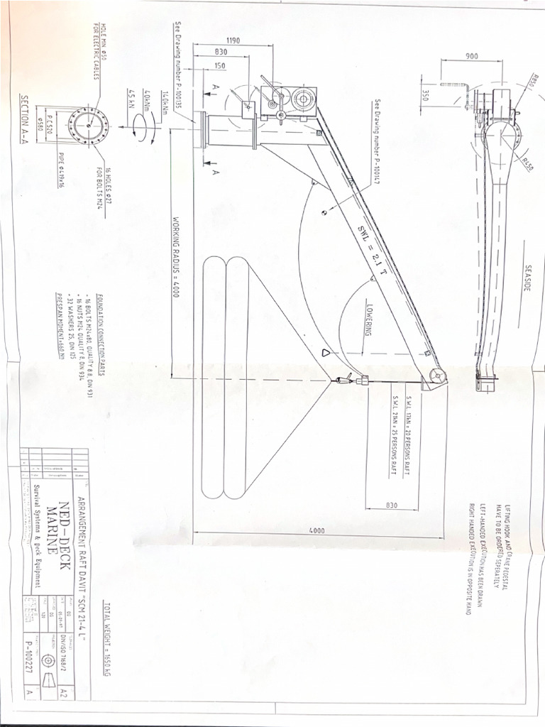 NED DECK 04 03 - Liferaft Davit | PDF
