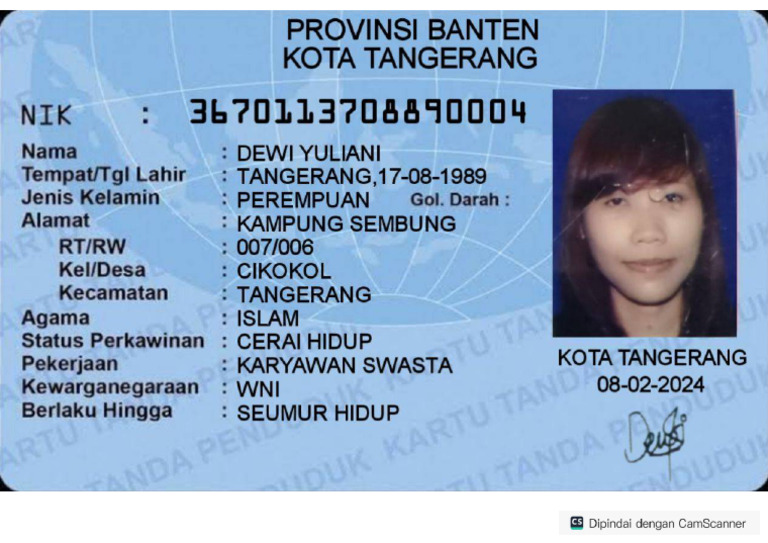 Regreistrasi Nik Baru Tangerang | PDF