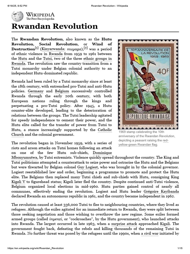 Rwandan Revolution Overview | PDF | Tutsi | Hutu