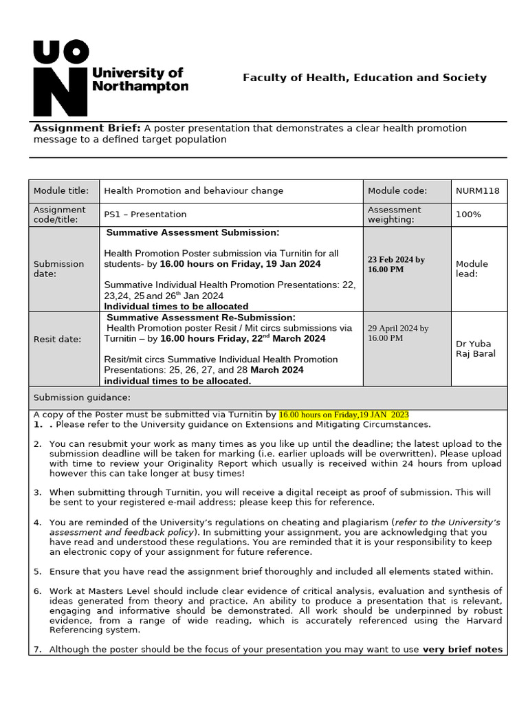 Health Promotion Poster Presentation Guide | PDF | Knowledge | Theory