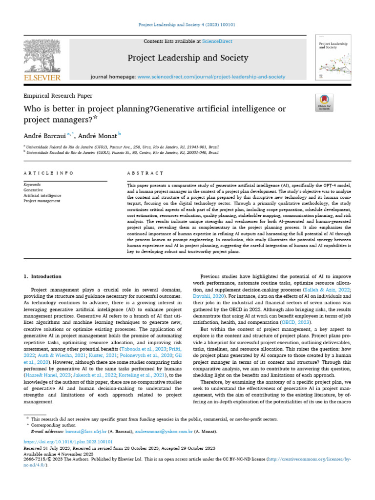 Generative AI Vs Project Manager | PDF | Artificial Intelligence ...