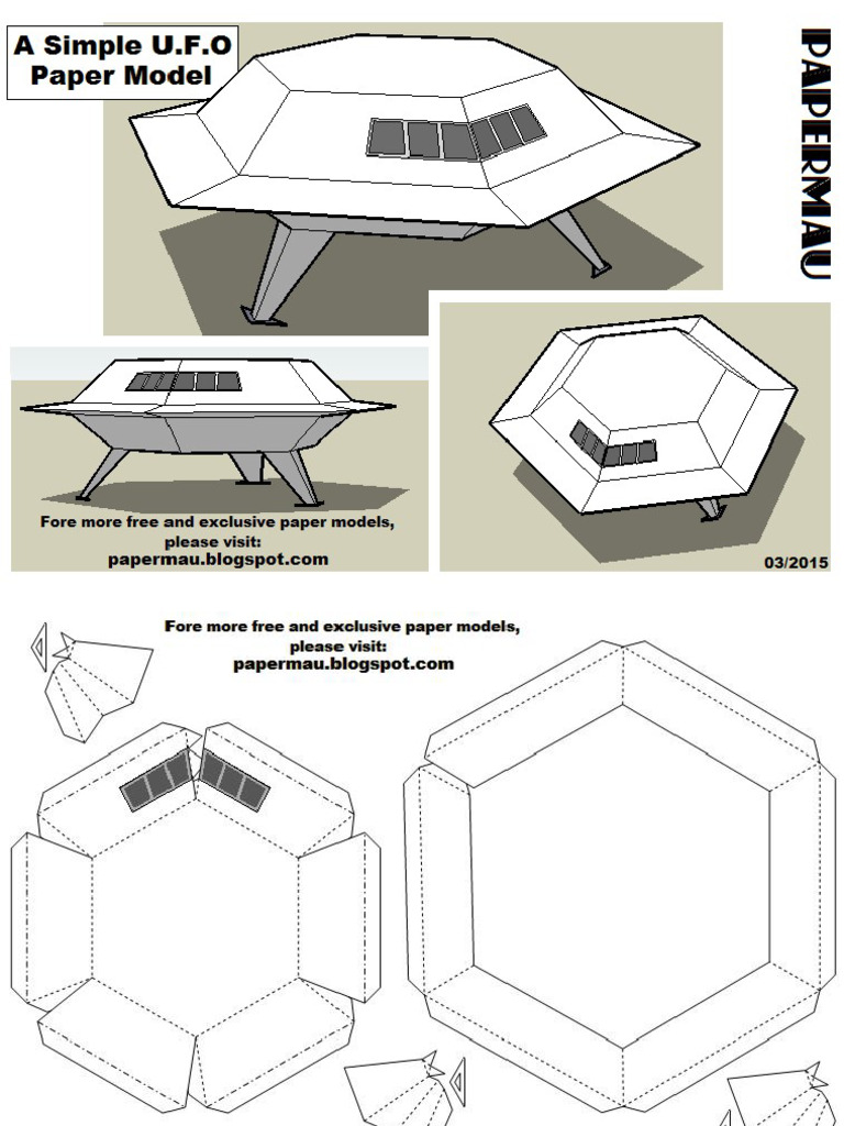 A3.Flying - Soucer.paper - Model.by - Papermau.2015 - 2021 | PDF