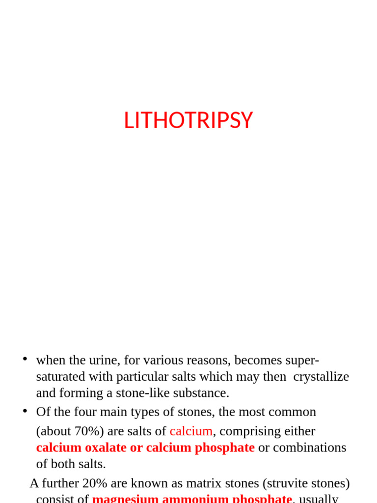 Modern Lithotripsy Techniques Explained | PDF | Kidney | Waves