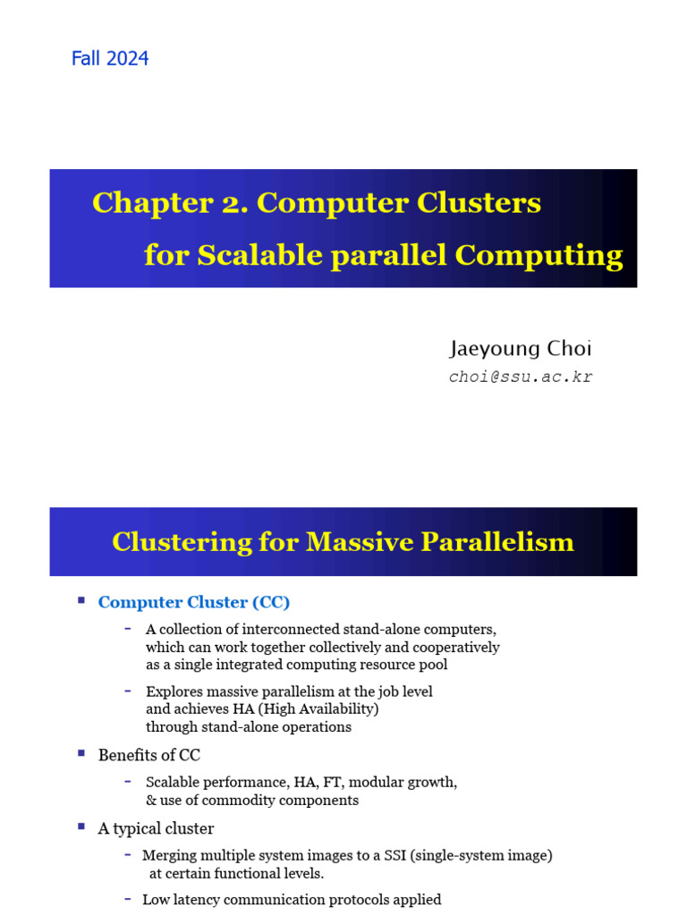 Computer Clusters for Parallel Computing | PDF | Computer Cluster ...