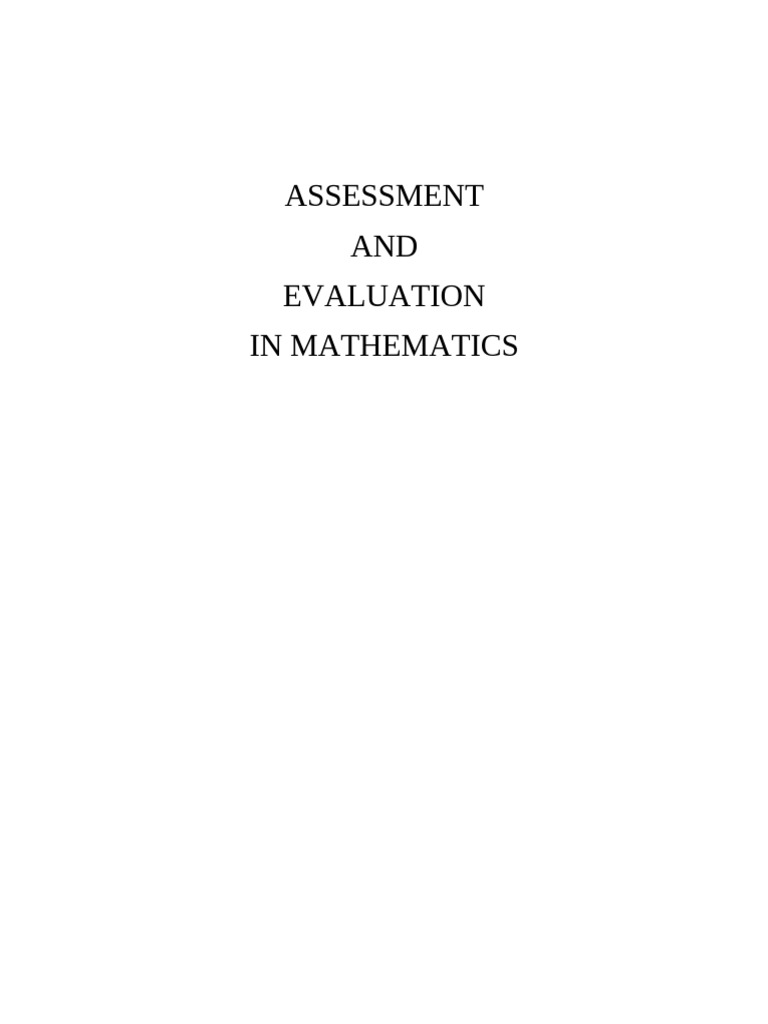 Assessment vs. Evaluation in Mathematics | PDF | Educational Assessment ...