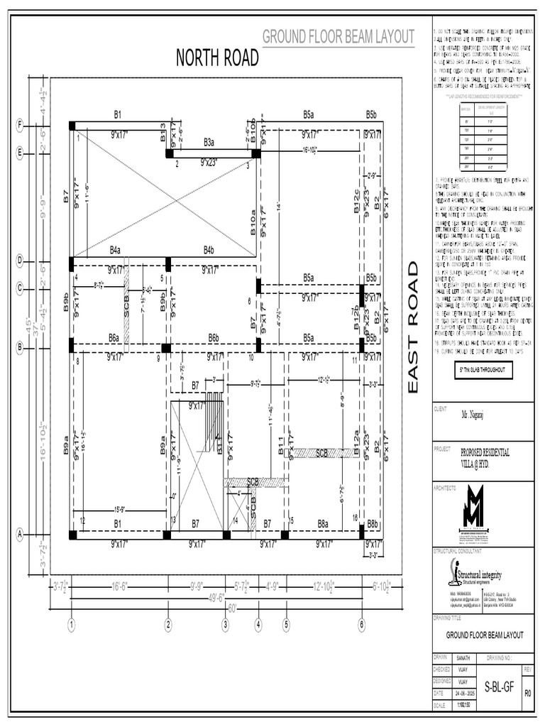 Ground Floor Beam Layout Plan | PDF
