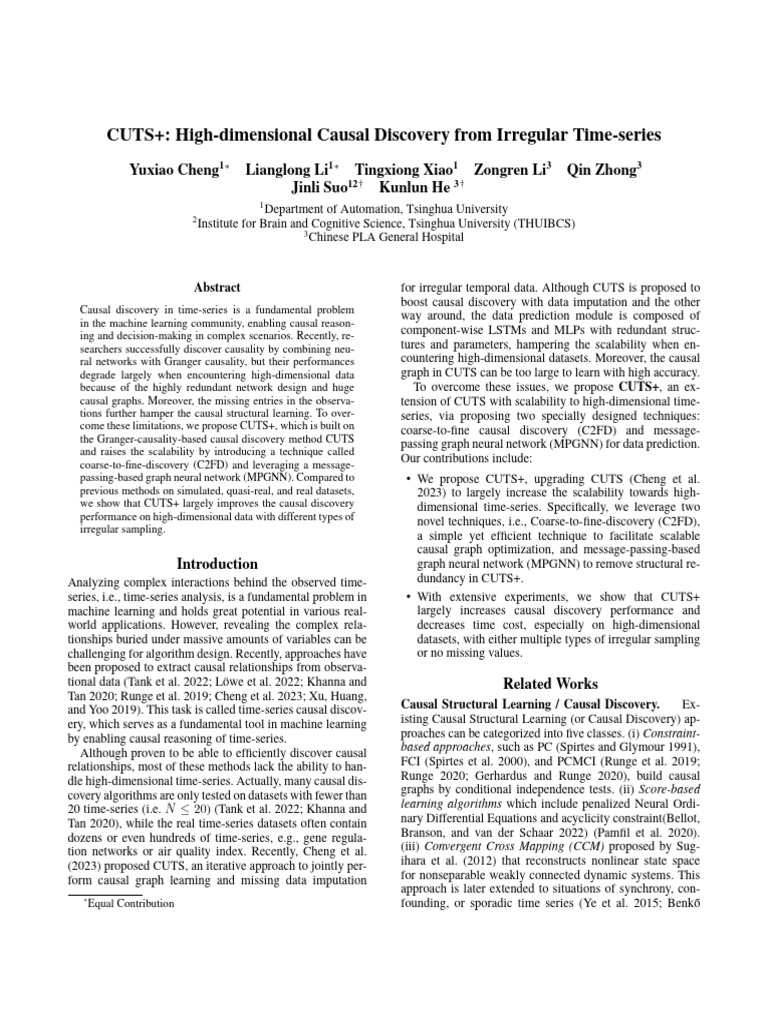 CUTS+: Scalable Causal Discovery in Time-Series | PDF | Time Series ...