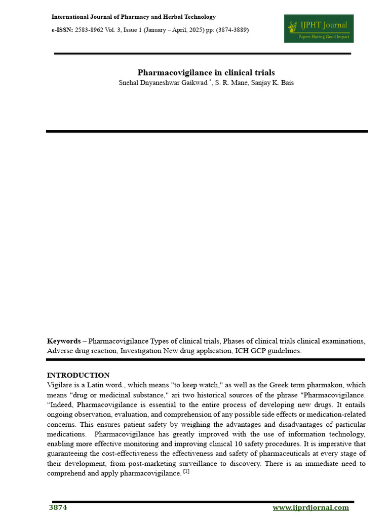 Pharmacovigilance in Clinical Trials | PDF | Phases Of Clinical ...