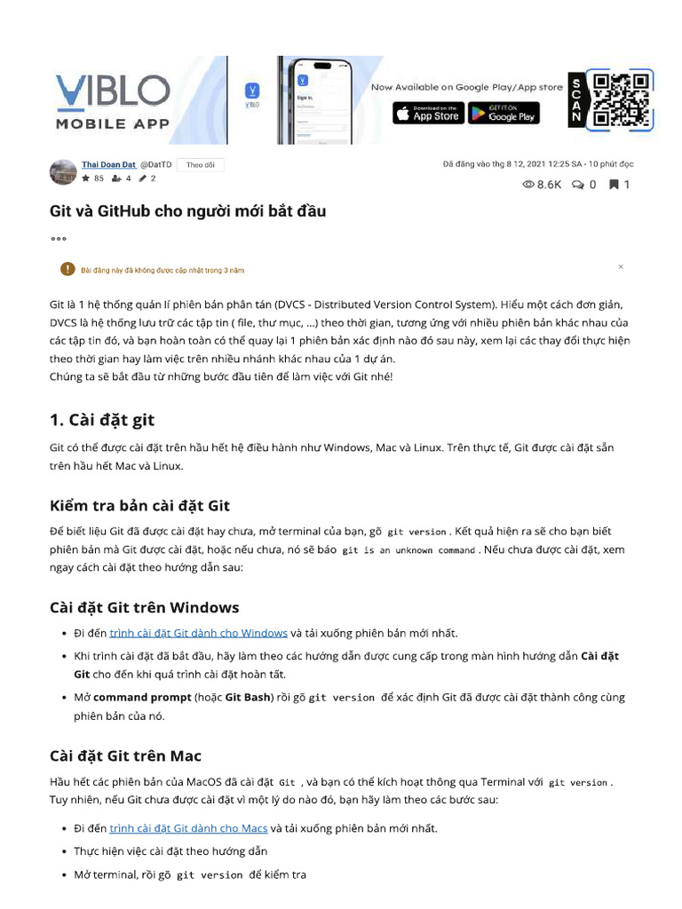 Git Và GitHub Cho Người Mới Bắt Đầu | PDF
