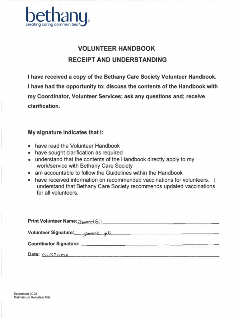 Handbook Confirmation | PDF