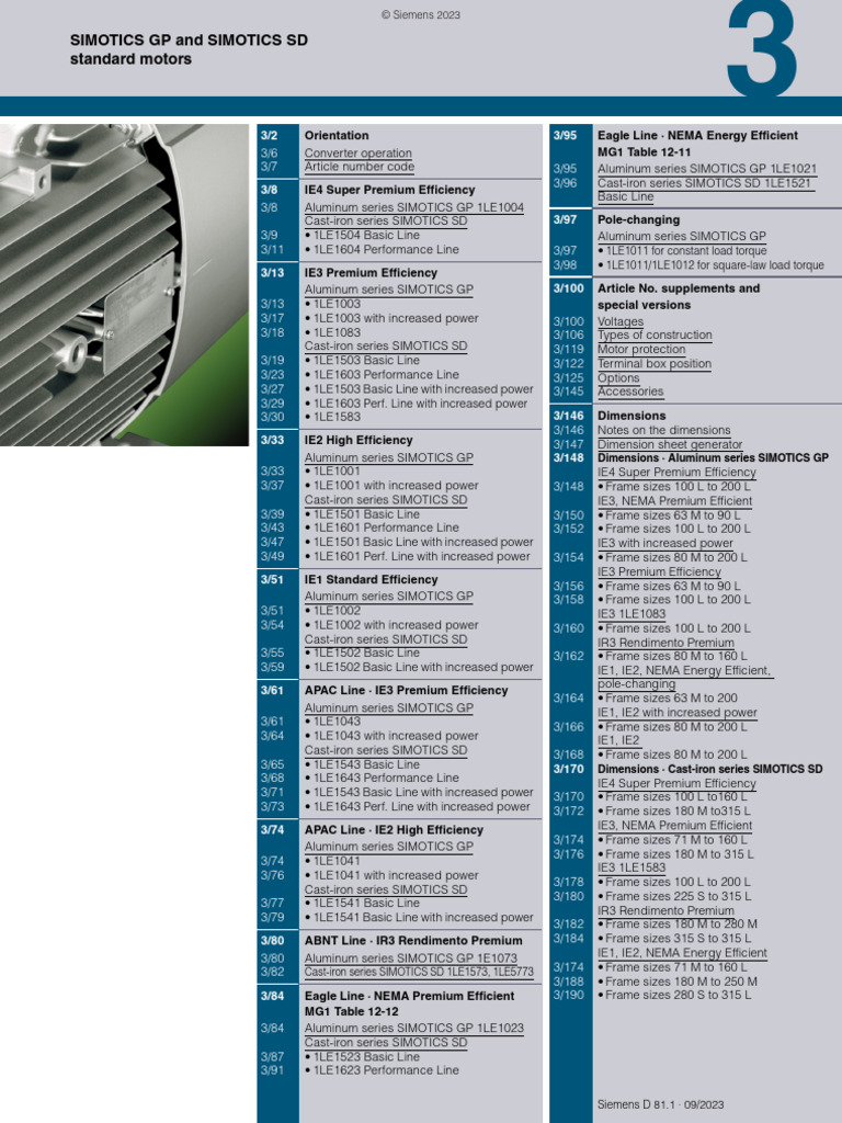 Siemens SIMOTICS GP & SD Motors Guide | PDF