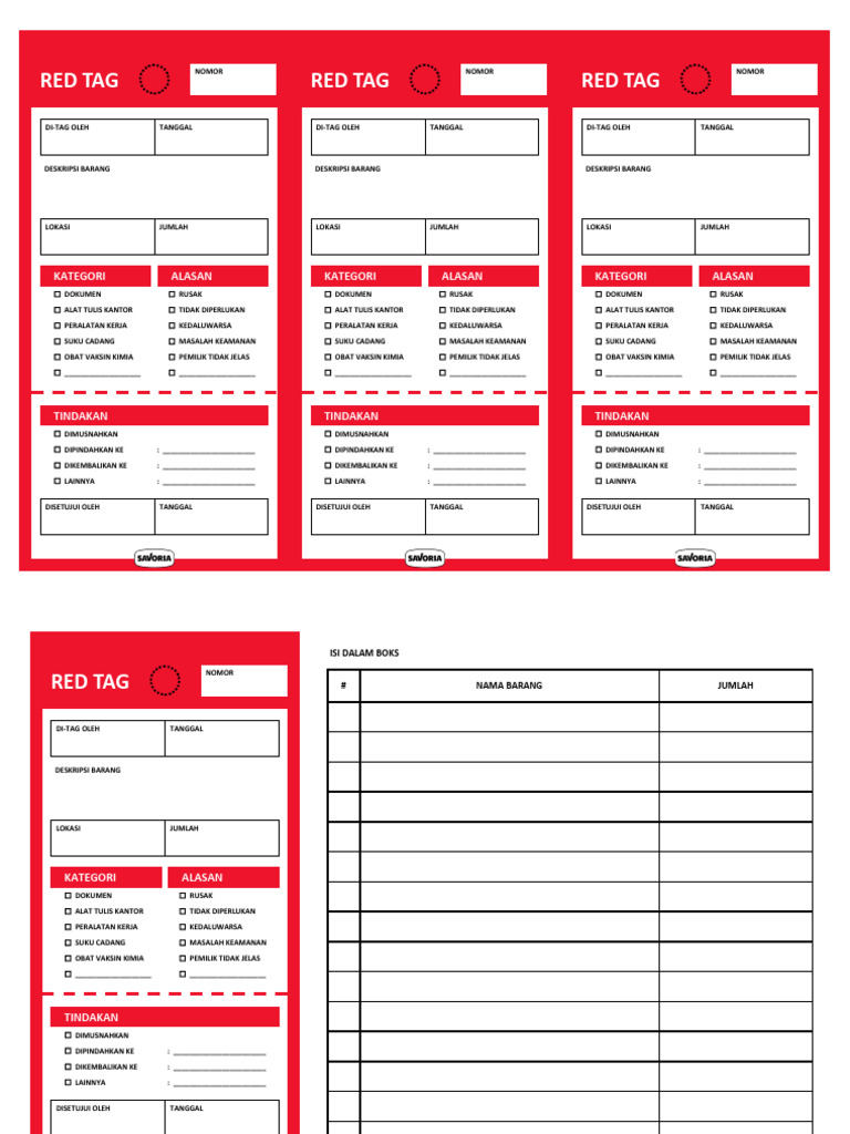 Panduan Penggunaan Red Tag | PDF