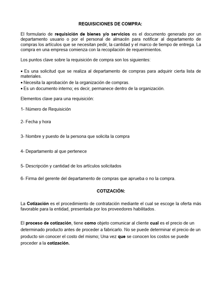 Como Se Elabora Una Requisicion | PDF