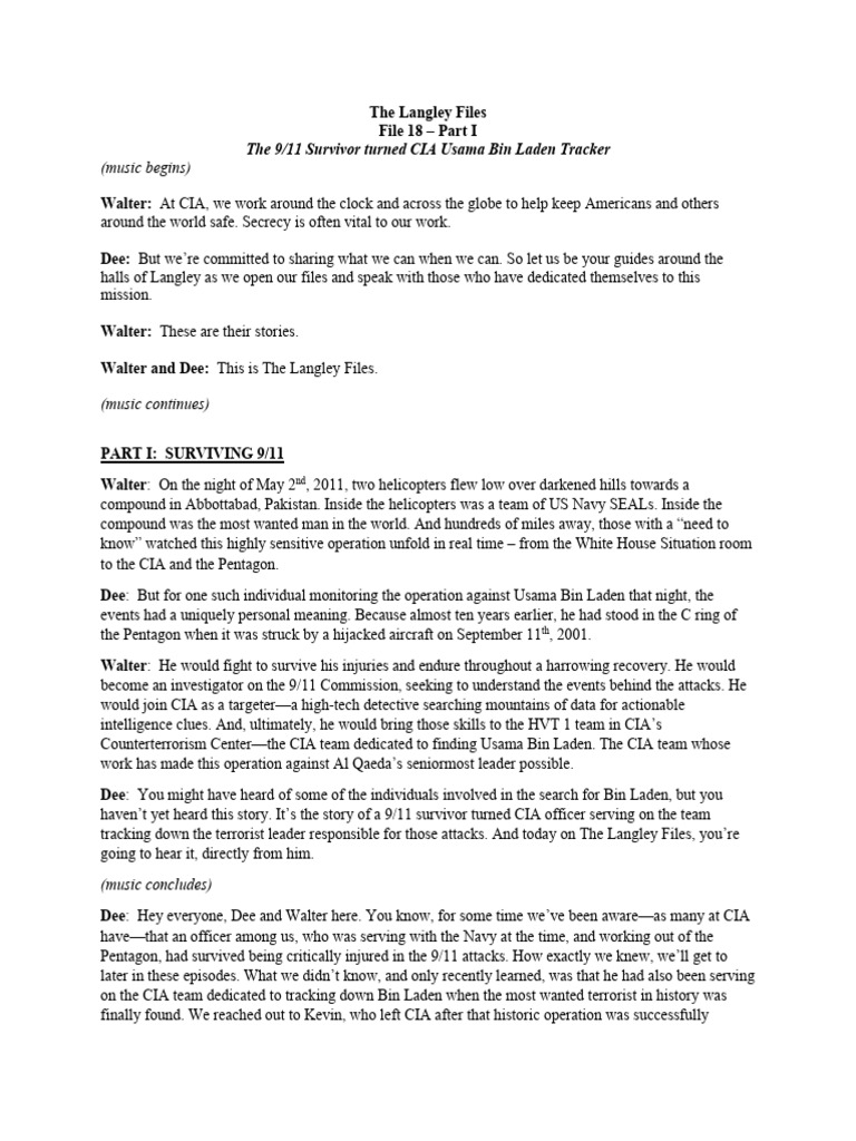 The Langley Files File 018 Part 1 9.11 Survivor Turned CIA Officer ...