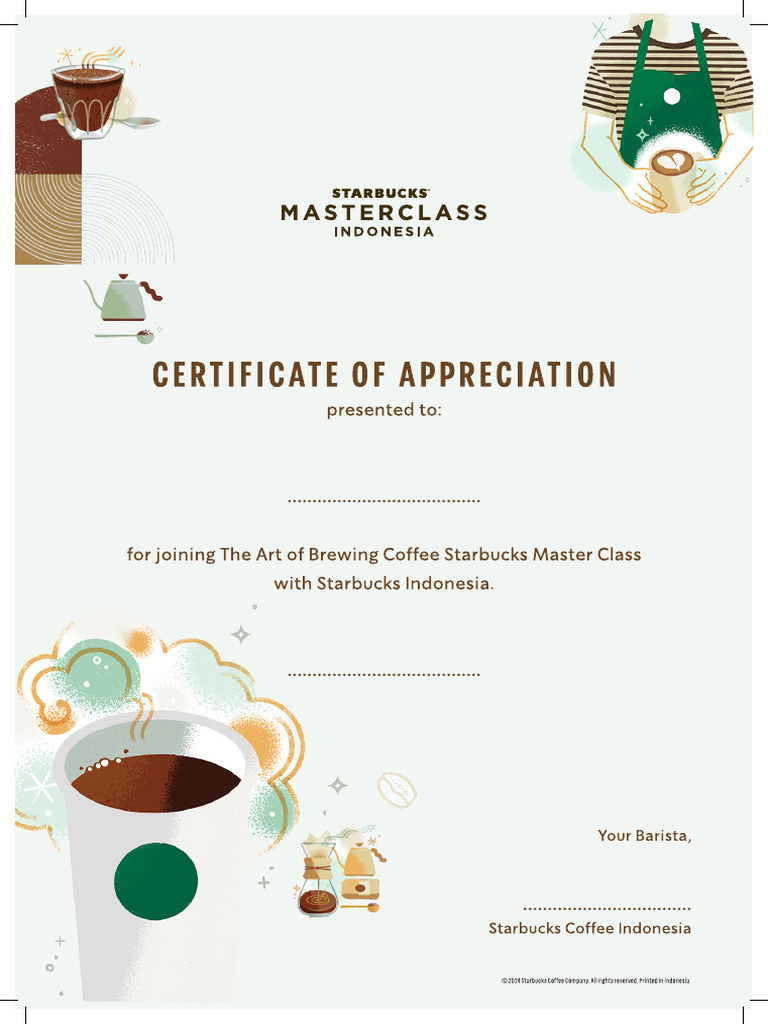 Certificate Starbucks Master Class A4-Jan24 | PDF
