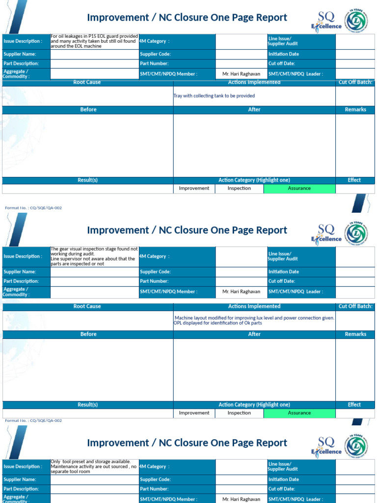 Improvement Format | PDF