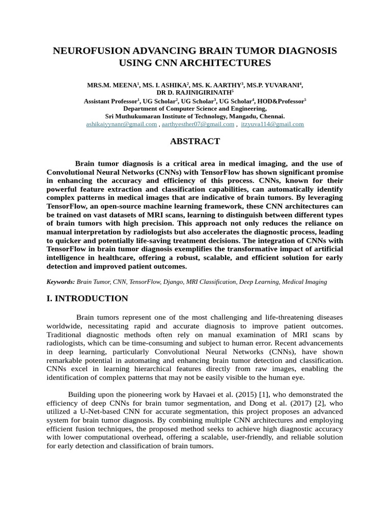 Neurofusion for Brain Tumor Diagnosis | PDF | Deep Learning | Accuracy ...