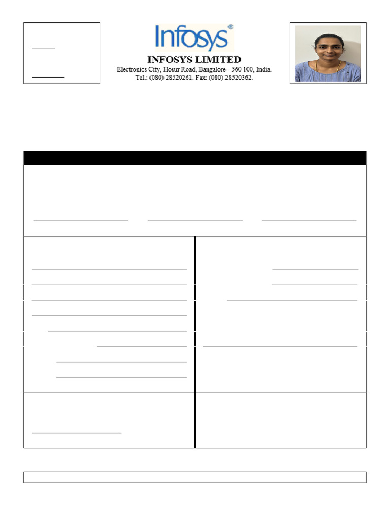 Infosys Employment Application Form | PDF | Justice | Crime & Violence
