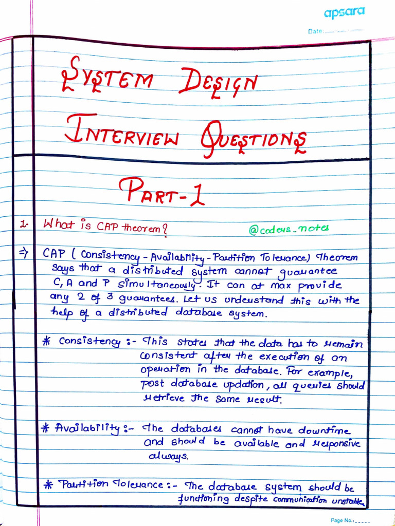 System Design Interview Questions Part - One | PDF