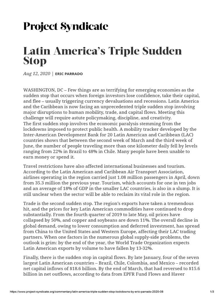 Latin America's Economic Triple Crisis | PDF | Economies | Macroeconomics