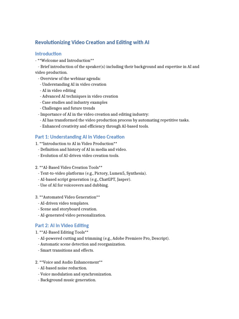 AI Innovations in Video Production | PDF | Artificial Intelligence ...