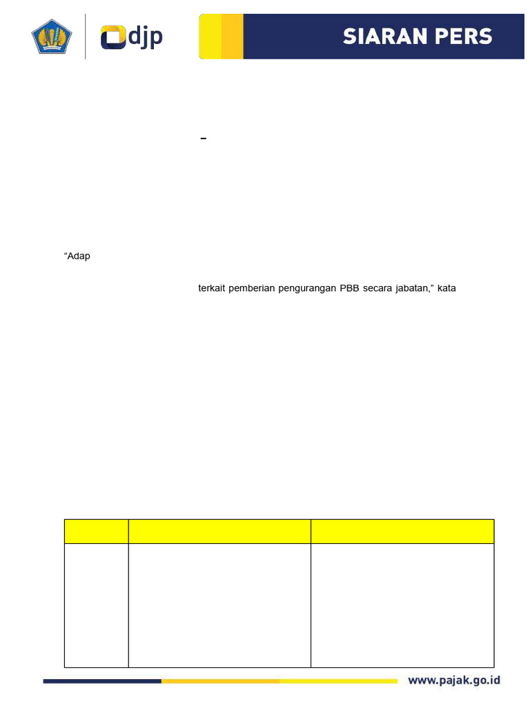 SP-42 2023 Pemerintah Sempurnakan Aturan Pengurangan PBB | PDF