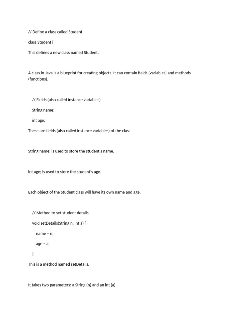 Java Student Class Example | PDF