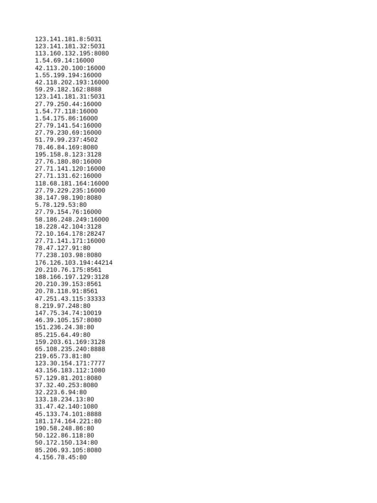 Liste d'adresses IP et ports | PDF