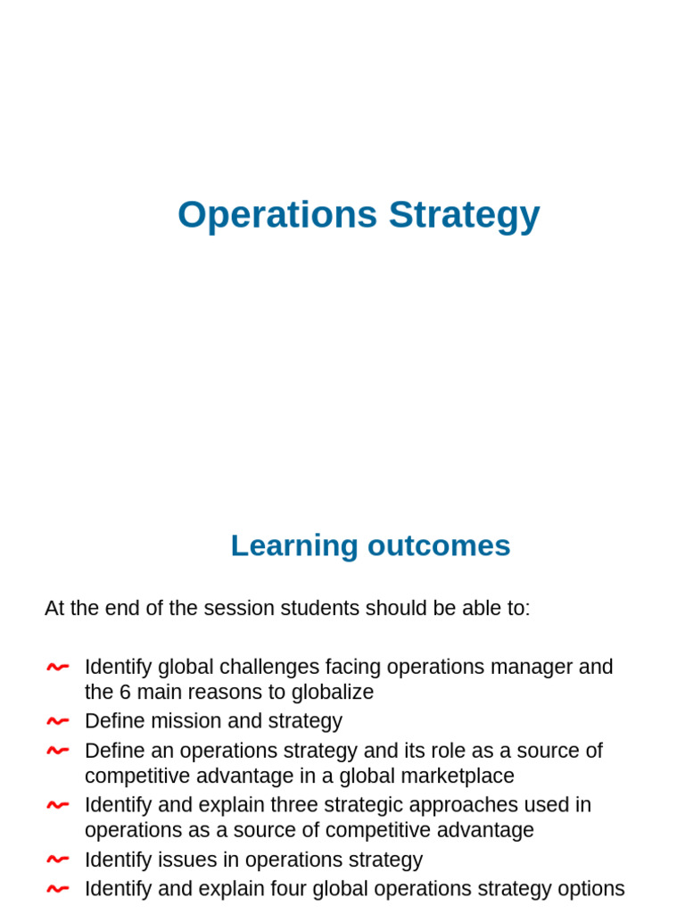 Operations Strategy and Global Trade-offs | PDF | Strategic Management ...