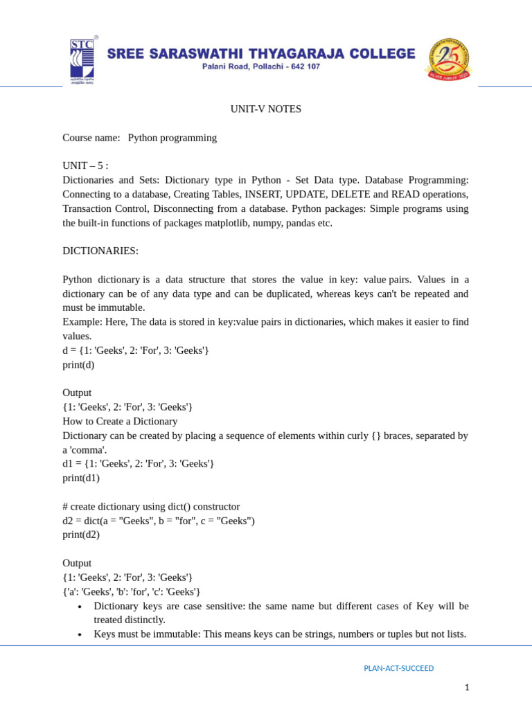 Python Dictionaries and Sets Overview | PDF | Graphical User Interfaces ...