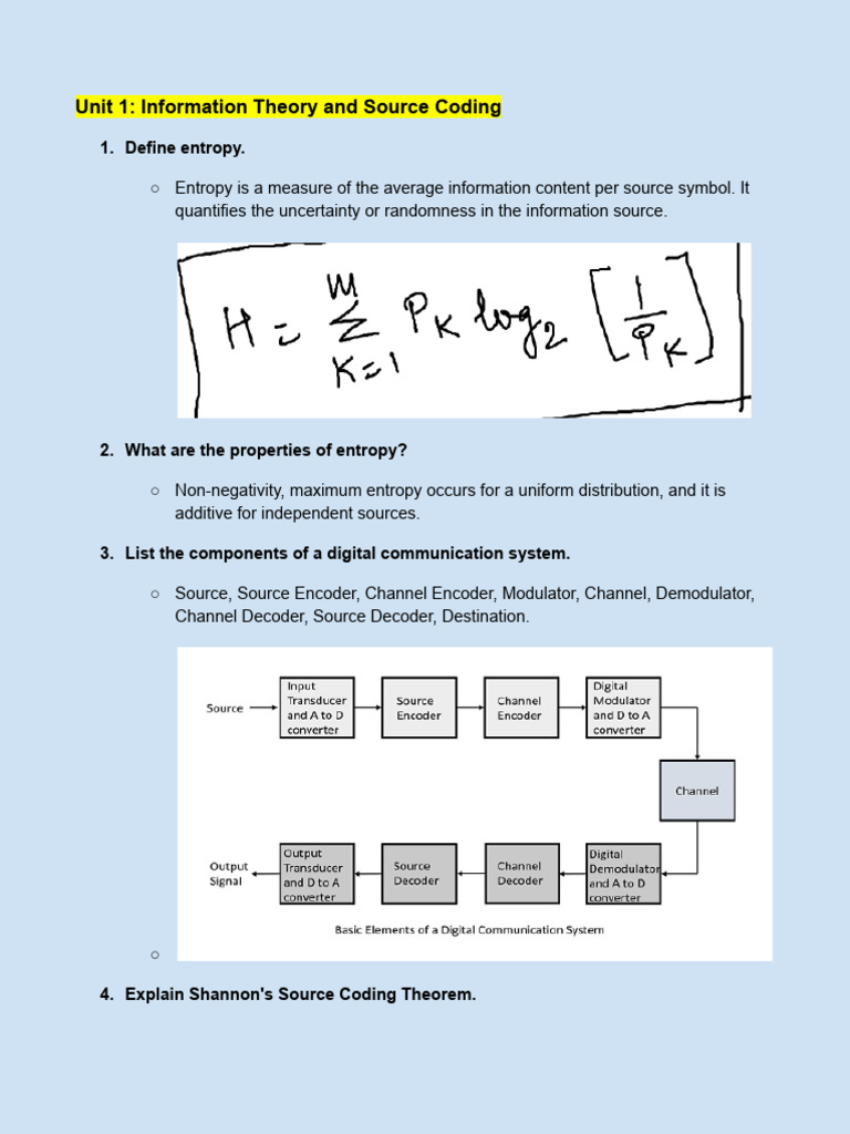 Information Theory and Digital Communication | PDF | Information ...