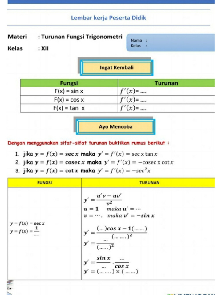 Aturan Rantai LKPD | PDF