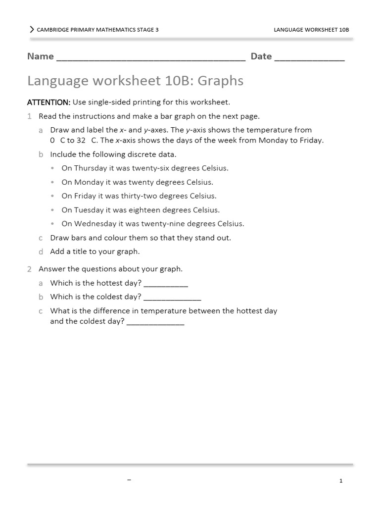 Stage 3 Math Graph Worksheet | PDF