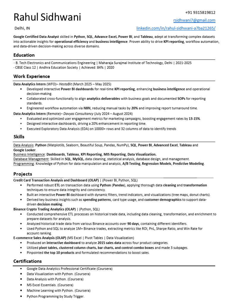 Google Certified Data Analyst Profile | PDF | Data Analysis | Analytics