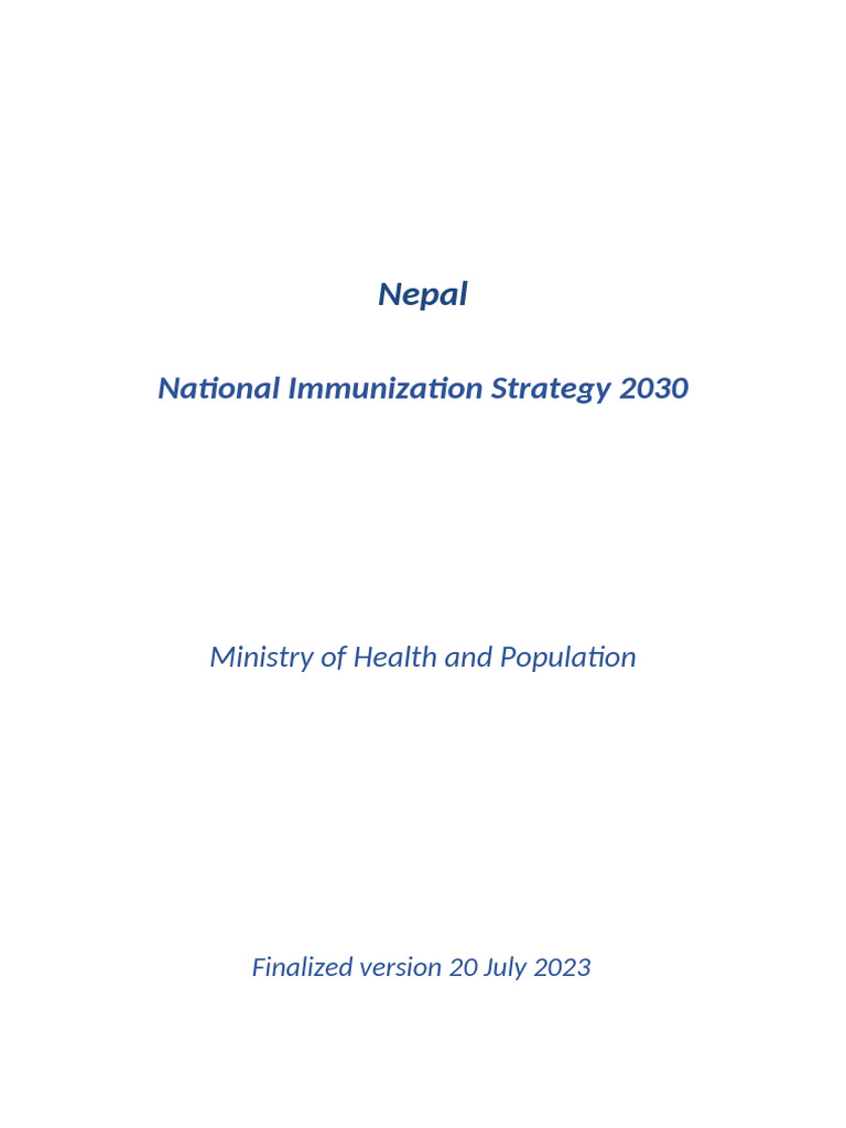 Nepal National Immunization Strategy 2030 | PDF | Vaccines | Vaccination