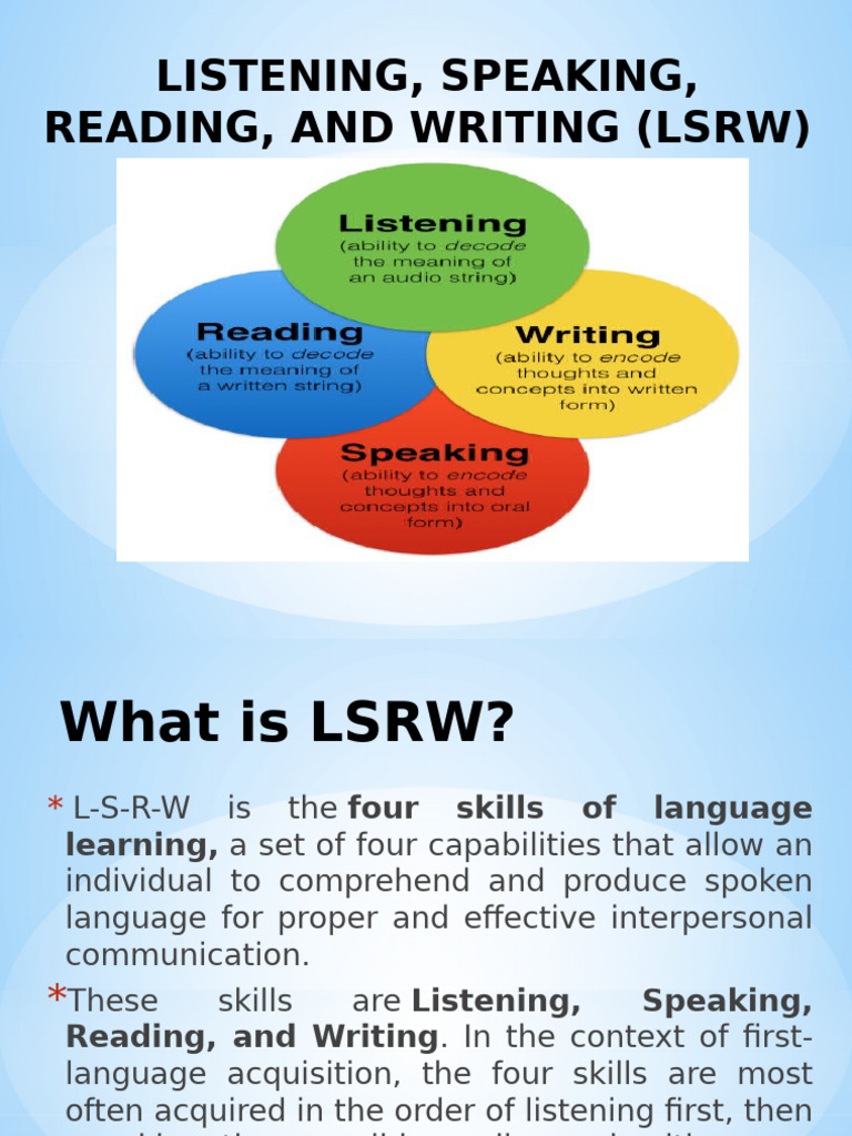 Understanding LSRW Skills in Communication | PDF