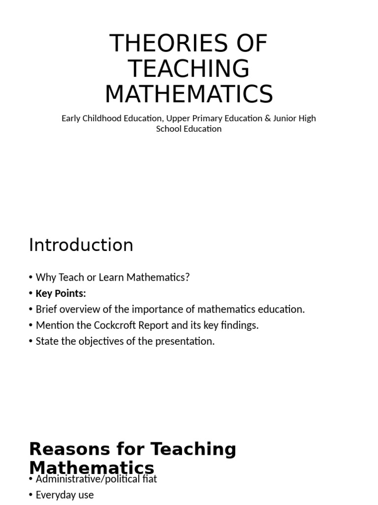 Theories of Mathematics Education | PDF | Constructivism (Philosophy Of ...