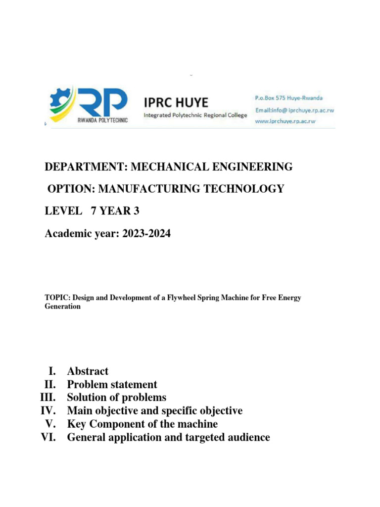 Department Mechanical Engineering Option | PDF | Energy Development ...