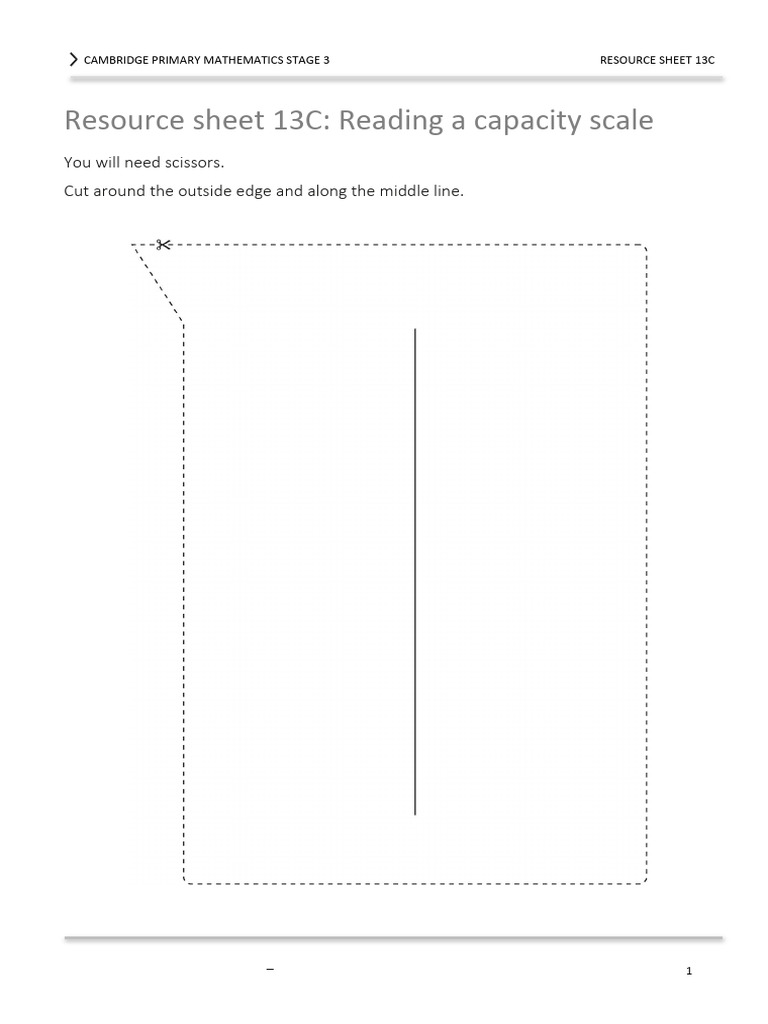 Capacity Scale Reading Activity | PDF