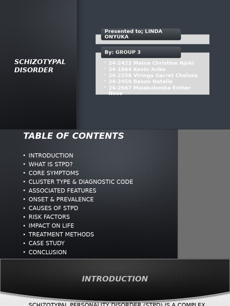 Group Three Schizotypal Personality Disorder by Natalie Reson | PDF ...