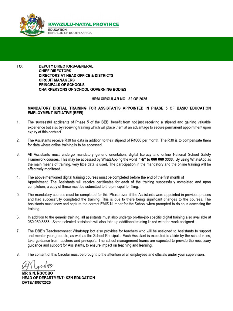 Mandatory Training for BEEI Assistants 2025 | PDF