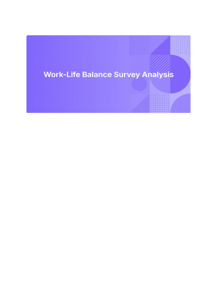 Work-Life Balance Survey Insights | PDF | Linear Regression | Statistics